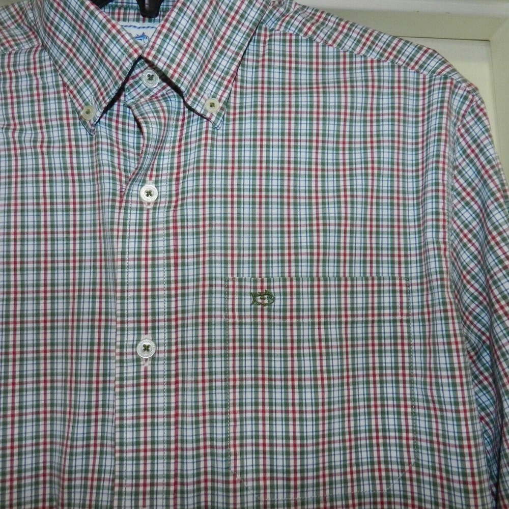 Southern Tide Intercoastal Plaid Mens Shirt Nylon Sz S - Picture 4 of 11